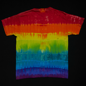 Youth Large Striped Rainbow Tie Dye T-Shirt