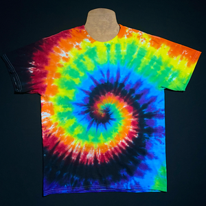 Black Rainbow Spiral Tie Dye T-Shirt
