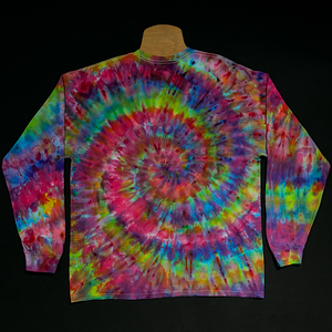 Confetti Rainbow Spiral Long Sleeve Ice Dye Shirt