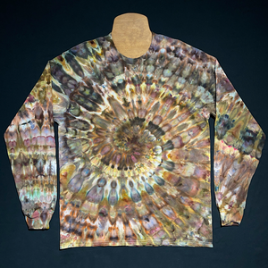 Earthy Ice Dye Spiral Long Sleeve Shirt
