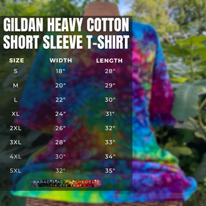 Gildan Heavy Cotton Short Sleeve Adult T-Shirt size chart