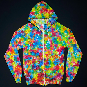 Size Small Rainbow Splatter Zip-Up Hoodie