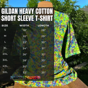 Gildan Heavy Cotton short sleeve adult t-shirt size chart