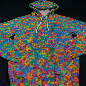 Size XS Rainbow Pebbles Splatter Pattern Pullover Hoodie