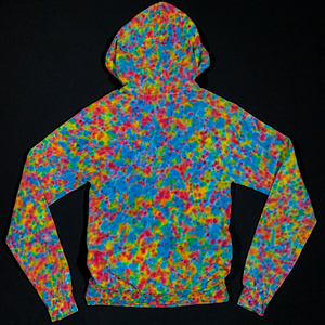 Size XS Rainbow Pebbles Splatter Pattern Pullover Hoodie