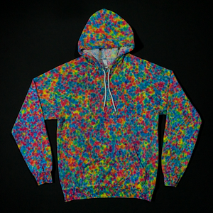 Size Medium Rainbow Splatter Pattern Tie Dye Pullover