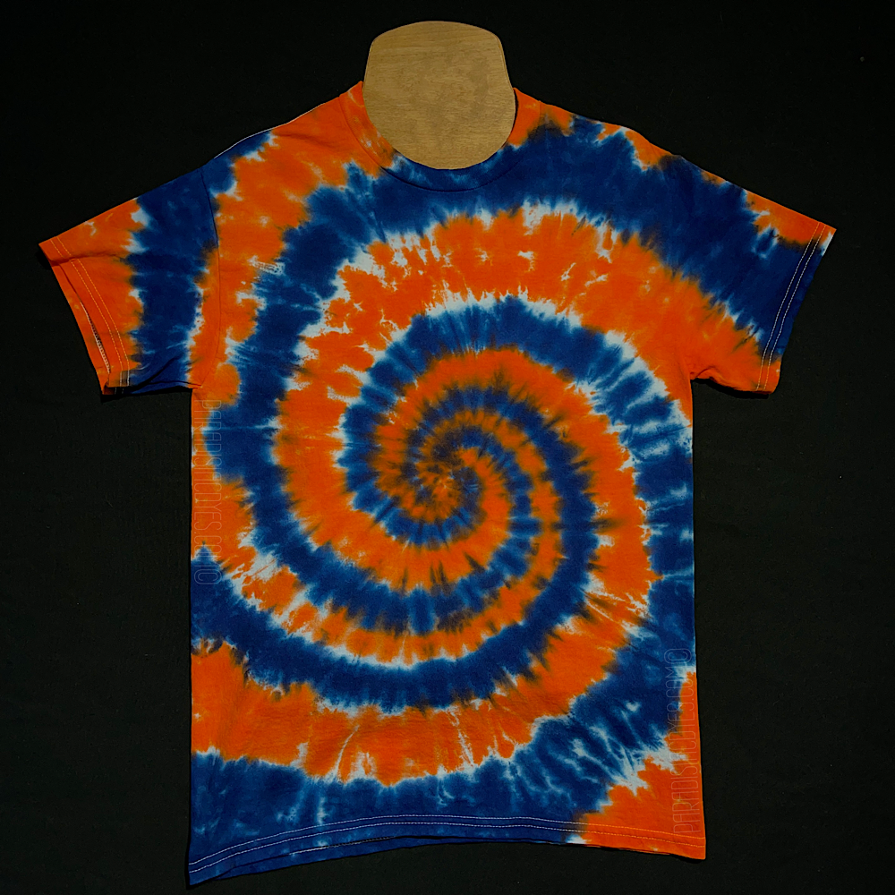 Paradisiac Psychedelic Handmade Goods Detroit Tigers Spiral Tie Dye T-Shirt | Detroit Tie Dye Company Adult Large