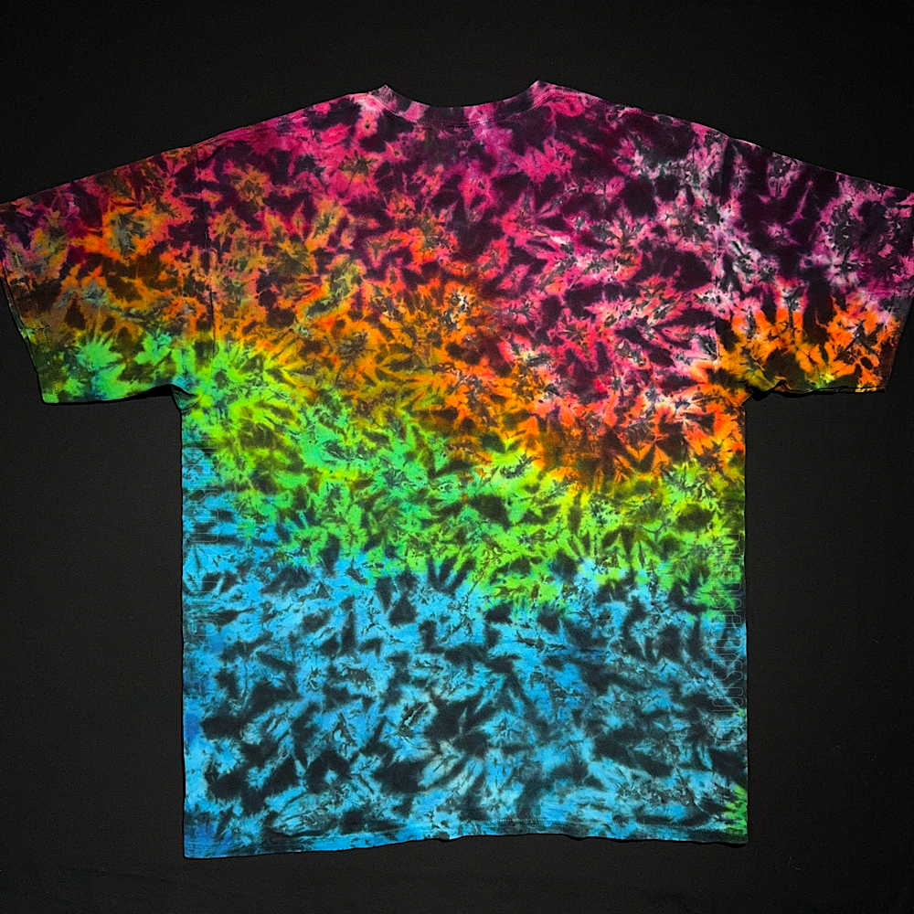 Size 2XL Midnight Marbled Rainbow T-Shirt