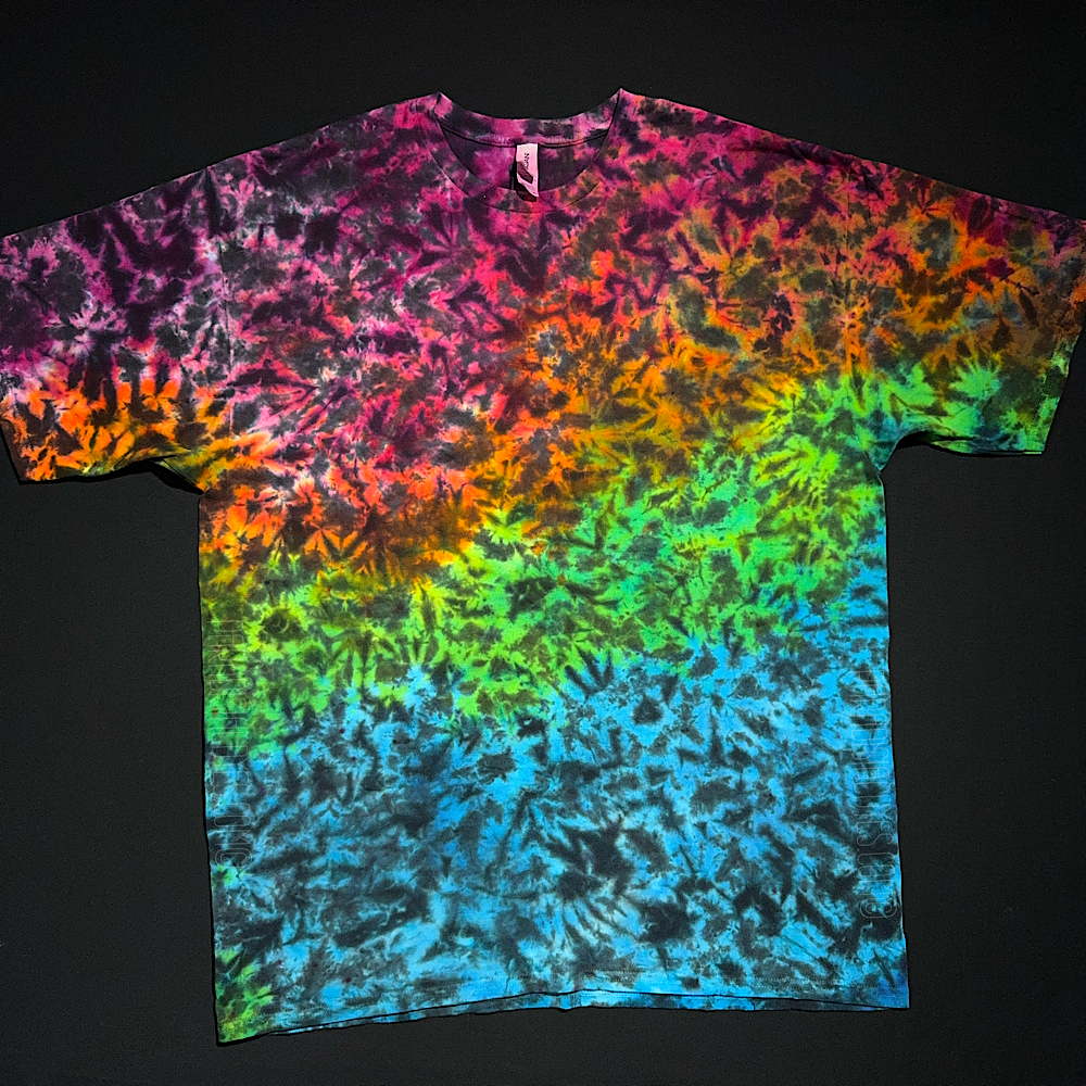 Size 2XL Midnight Marbled Rainbow T-Shirt