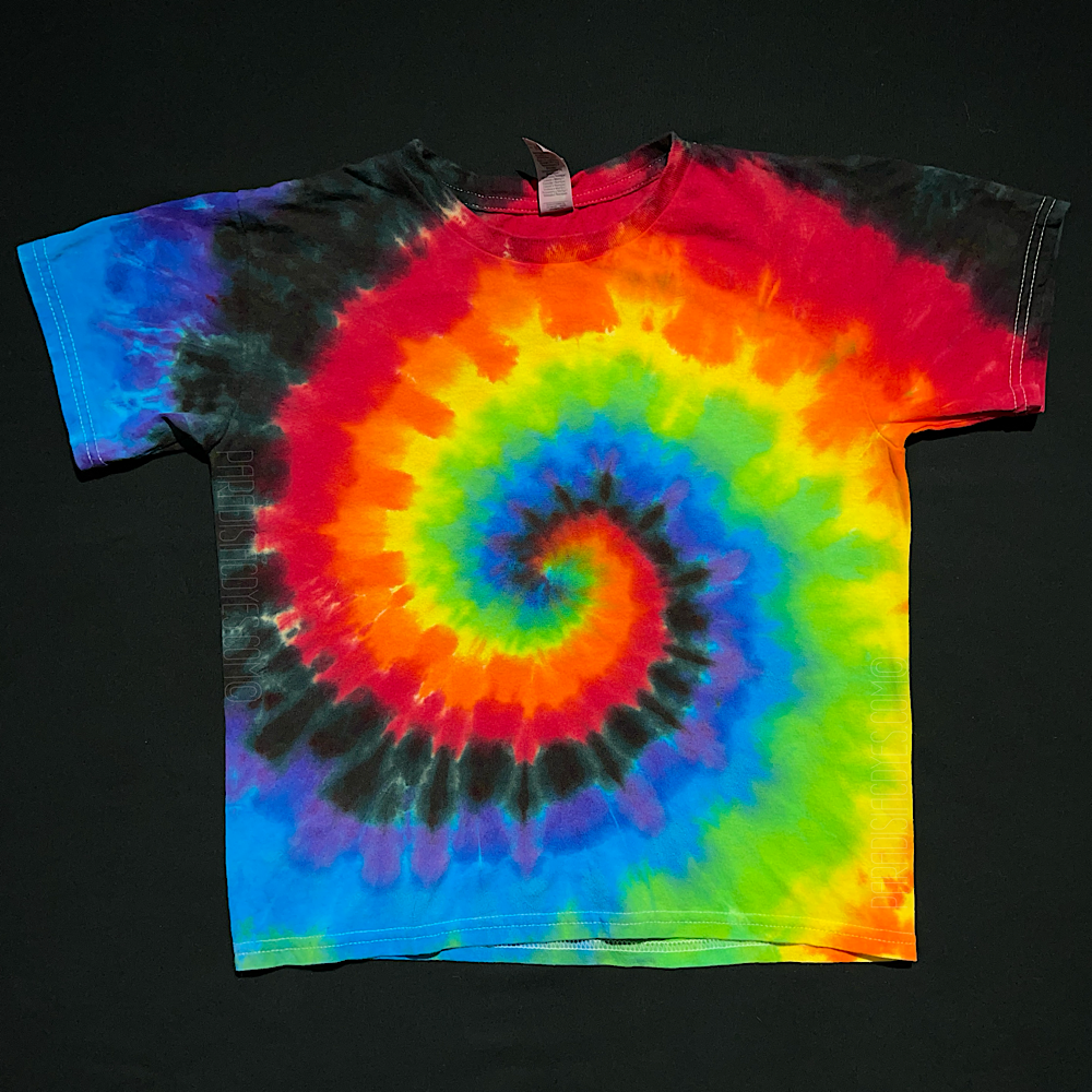 Black Rainbow Spiral Tie Dye T-Shirt (Toddler & Youth)