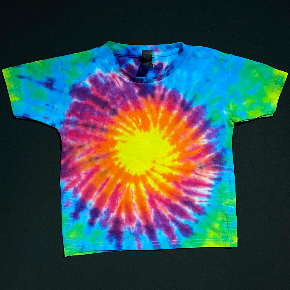 Neon Rainbow Sunburst Tie Dye T-Shirt (Toddler & Youth)