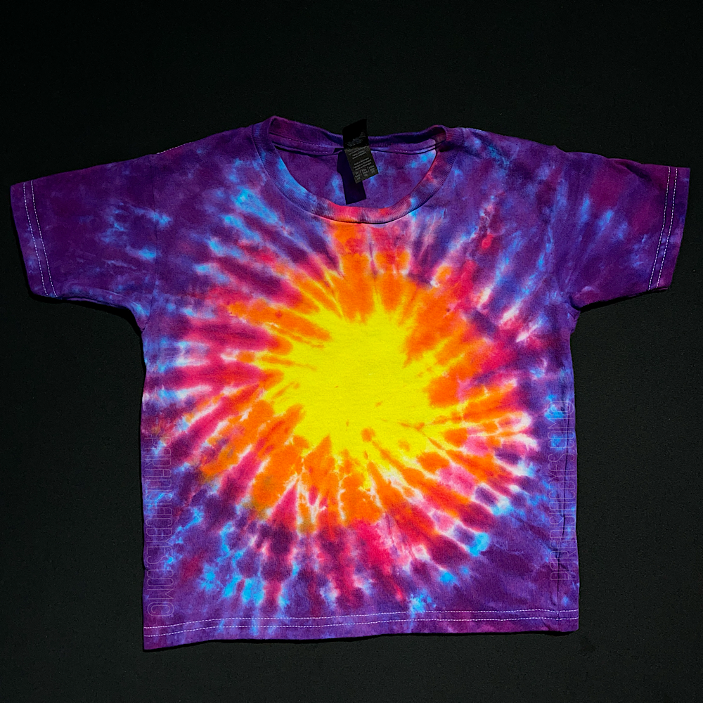 Children's Sunset Sunburst Spiral Tie Dye T-Shirt - Paradisiac