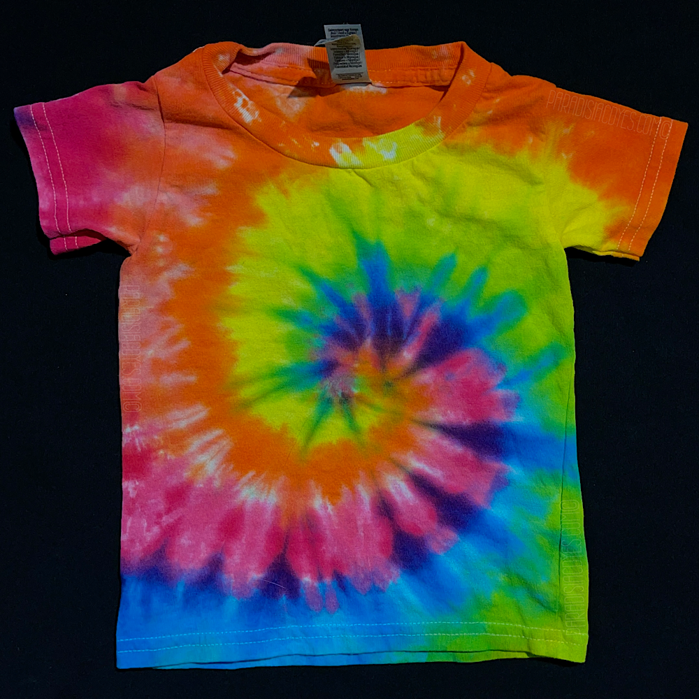 Tie Dyed Shop Spiral Tie Dye T Shirt - Pink and Green 