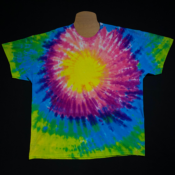 Bubblegum Pink Spiral Tie Dye T-Shirt | Paradisiac Dyes Adult 3XL