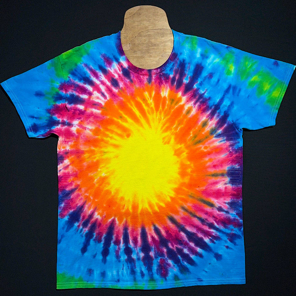 Neon Rainbow Sunburst Tie Dye T-Shirt - Paradisiac Psychedelic Tie
