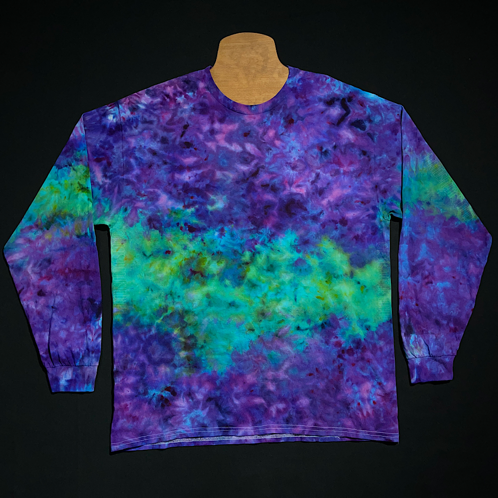 Purple and teal 2024 tie dye shirt