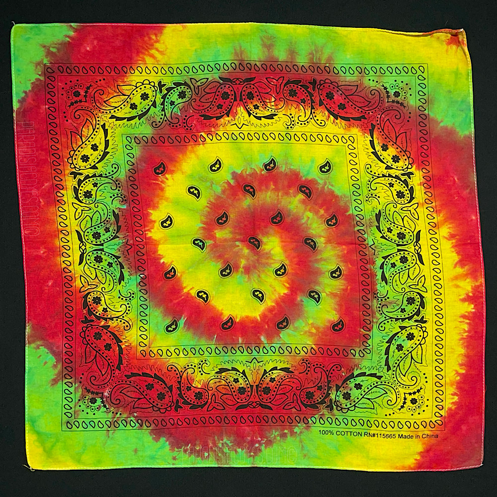 Rasta Spiral Tie Dye Bandana