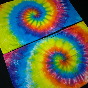 Set of 2 Neon Rainbow Spiral Pillowcases