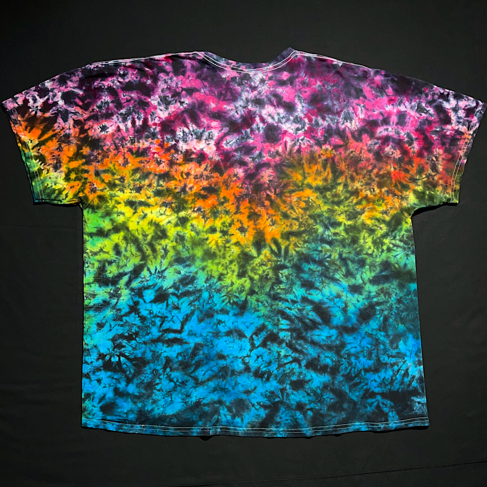 Size 3XL Blackened Rainbow Splatter T-Shirt