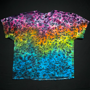 Size 3XL Blackened Rainbow Splatter T-Shirt