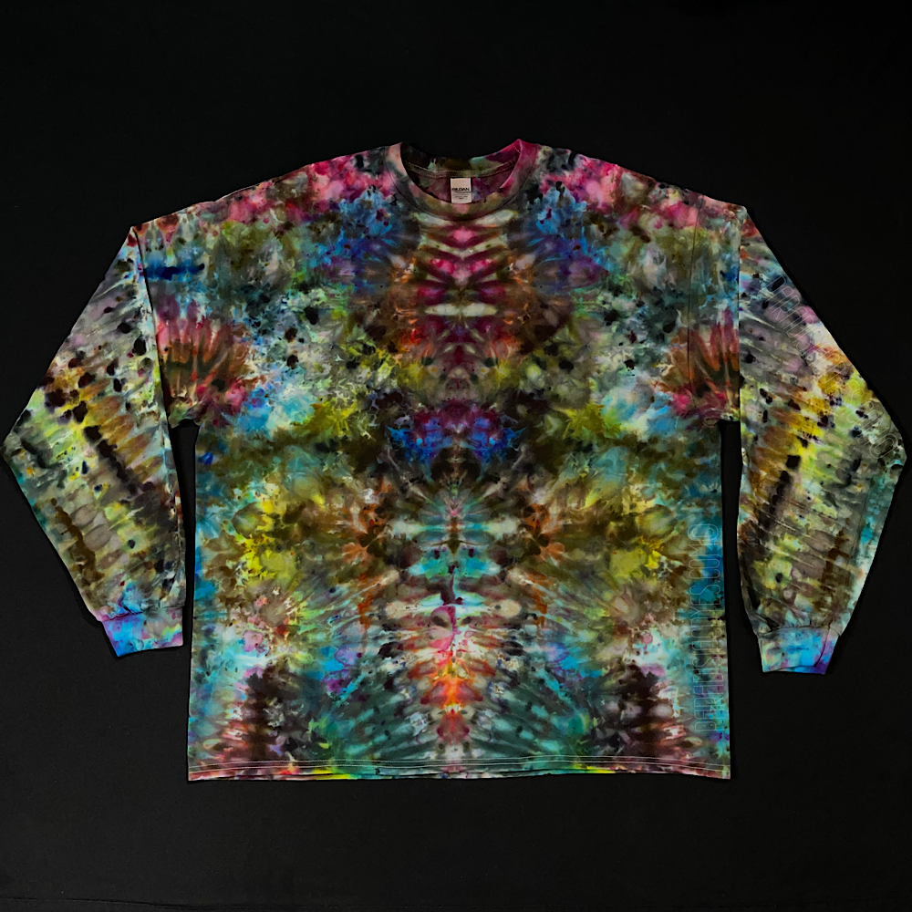 Size 2XL Psychedelic Mindscape Long Sleeve Ice Dye Shirt