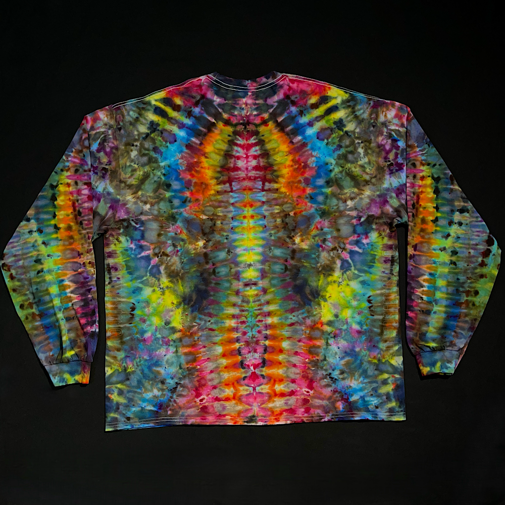 Size 2XL Psychedelic Mindscape Long Sleeve Ice Dye Shirt