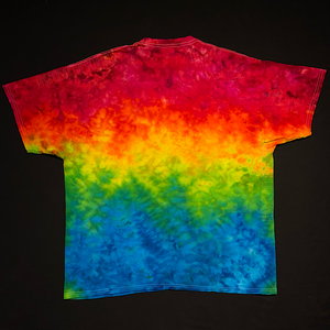 Size 2XL Rainbow Marbled Splatter Gradient T-Shirt