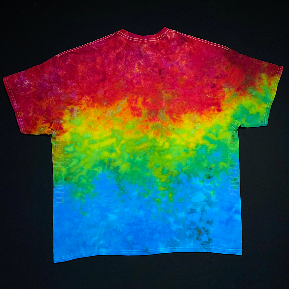 Size 2XL Rainbow Marbled Splatter Gradient T-Shirt