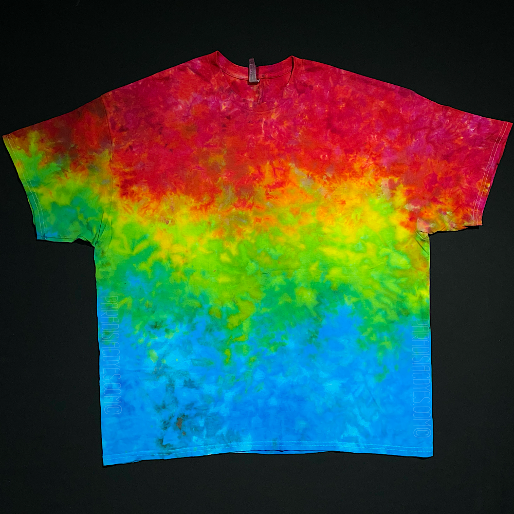 Size 2XL Rainbow Marbled Splatter Gradient T-Shirt