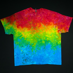 Size 2XL Rainbow Marbled Splatter Gradient T-Shirt