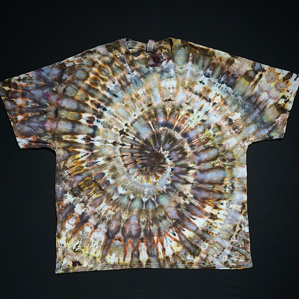 Size 3XL Earthy Ice Dye Spiral T-Shirt