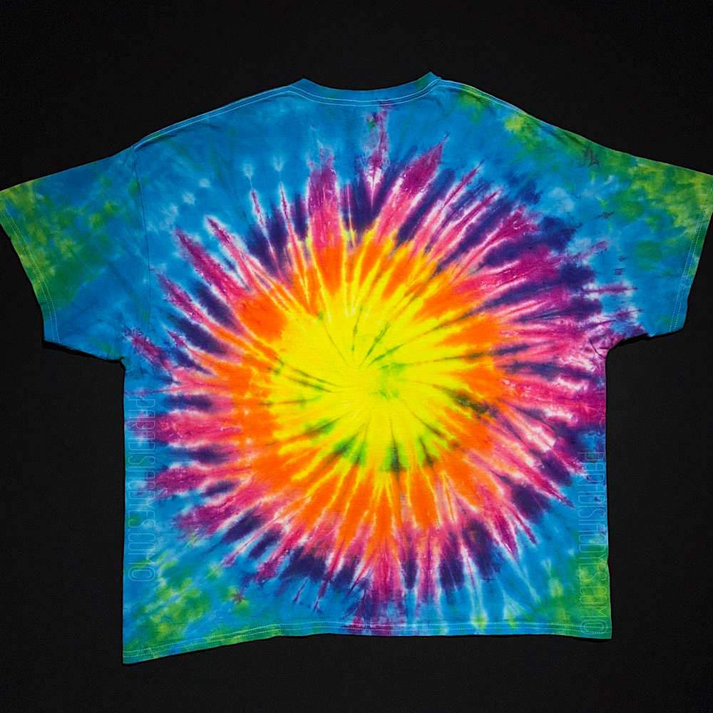 Size 3XL Neon Rainbow Sunburst T-Shirt