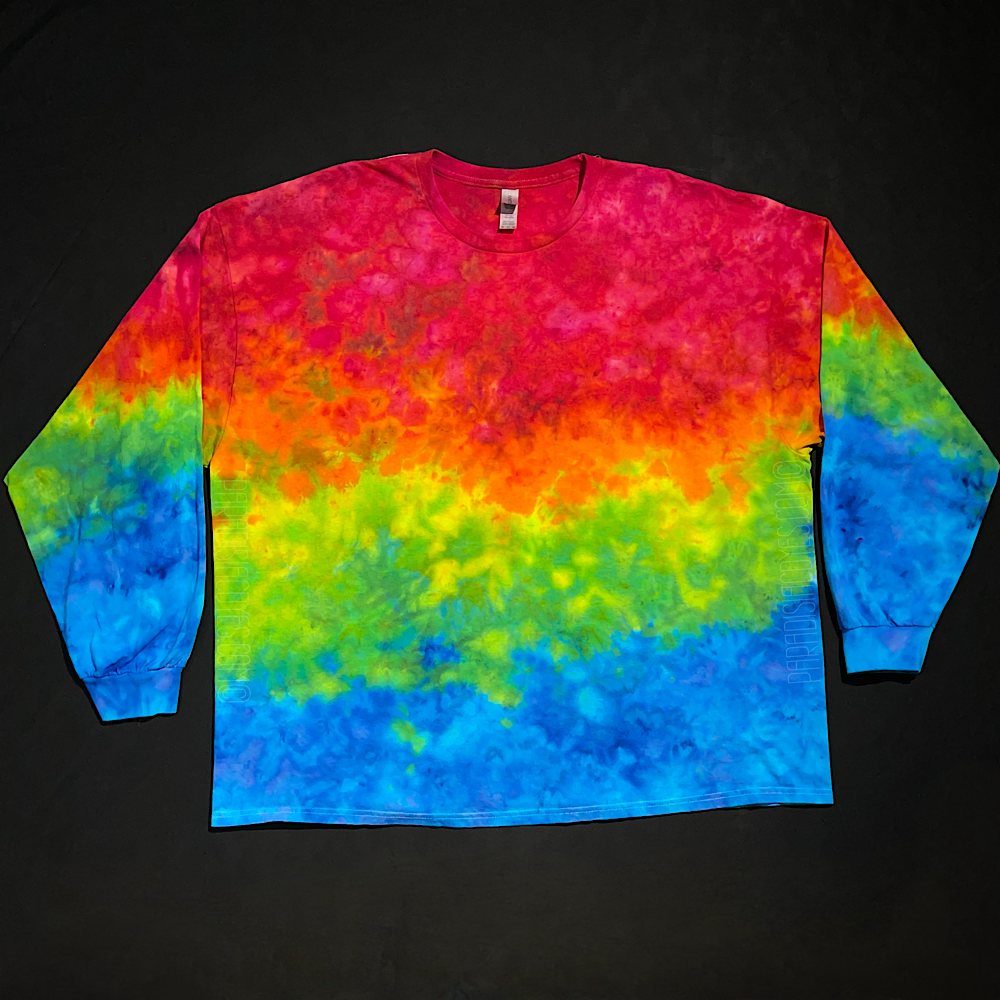 Size 3XL Rainbow Marbled Gradient Long Sleeve Shirt