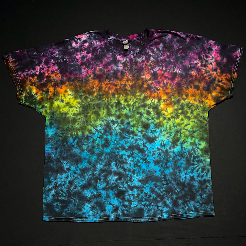 Size 3XL Midnight Marbled Rainbow T-Shirt