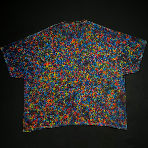 Size 5XL Blackened Rainbow Splatter Pattern Tie Dye T-Shirt