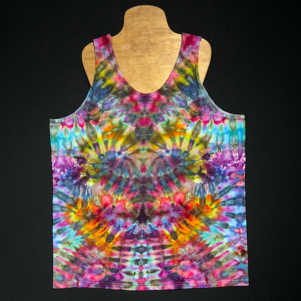 Size XL Abstract Totem Tie Dye Tank Top - Paradisiac Psychedelic