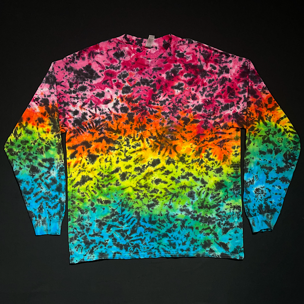 Size XL Midnight Marbled Rainbow Long Sleeve Shirt