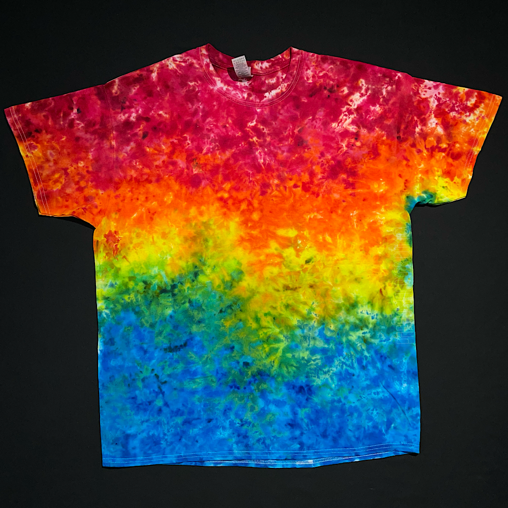 Size XL Rainbow Marbled Splatter Gradient T-Shirt