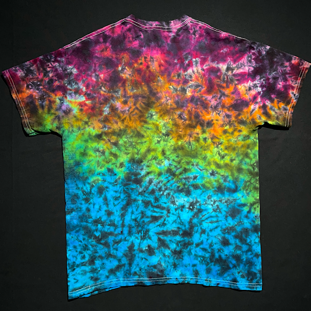 Size Large Blackened Rainbow Splatter T-Shirt