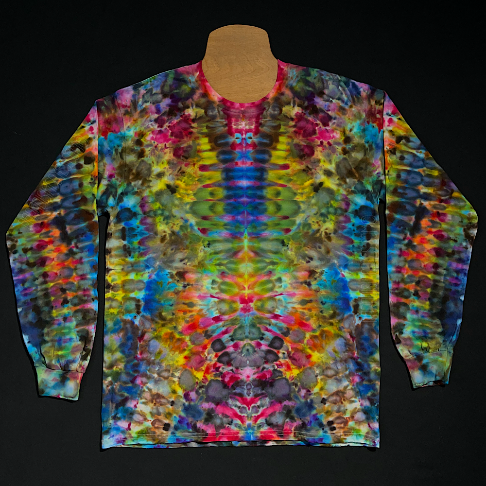 Size Large Psychedelic Mindscape Long Sleeve Ice Dye Shirt