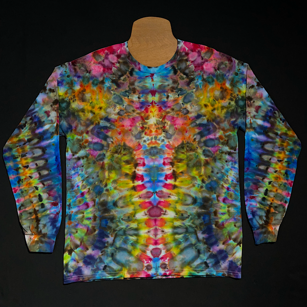 Size Large Psychedelic Mindscape Long Sleeve Ice Dye Shirt