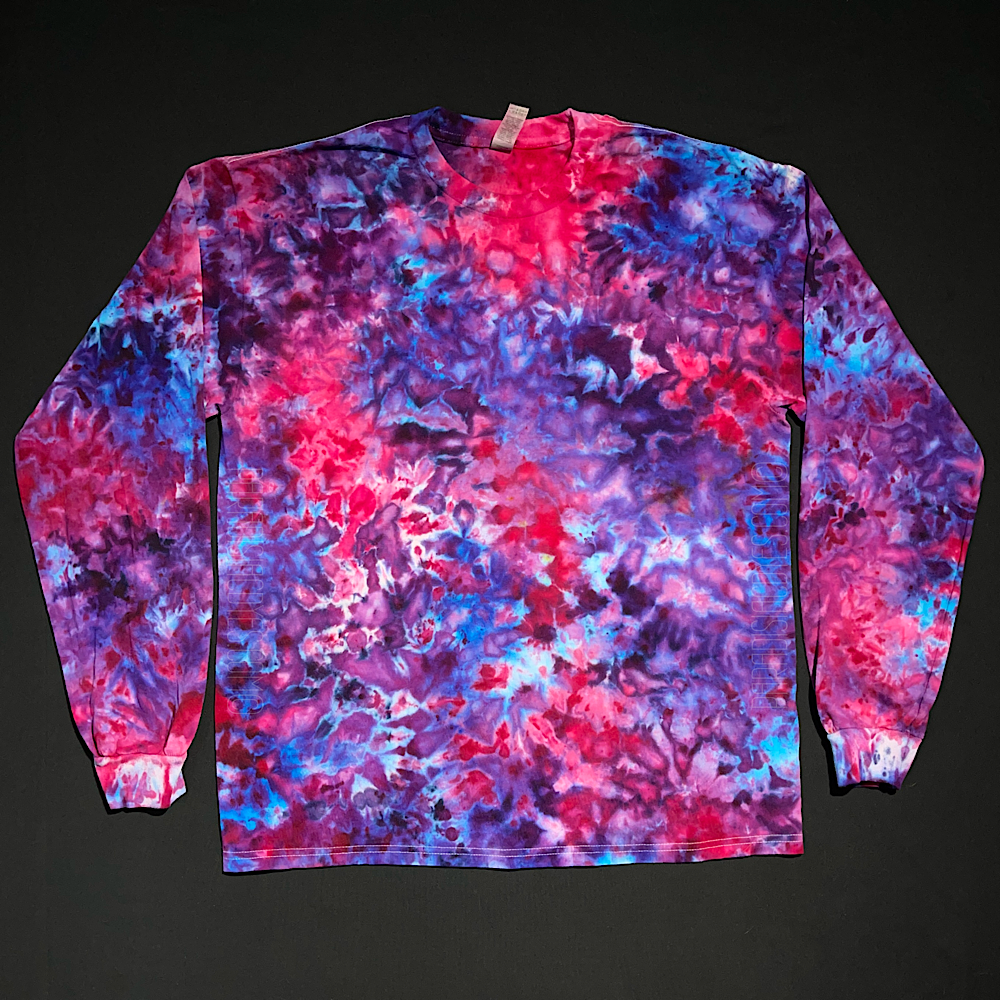 Size Large Pink & Purple Marbled Splatter Long Sleeve Shirt