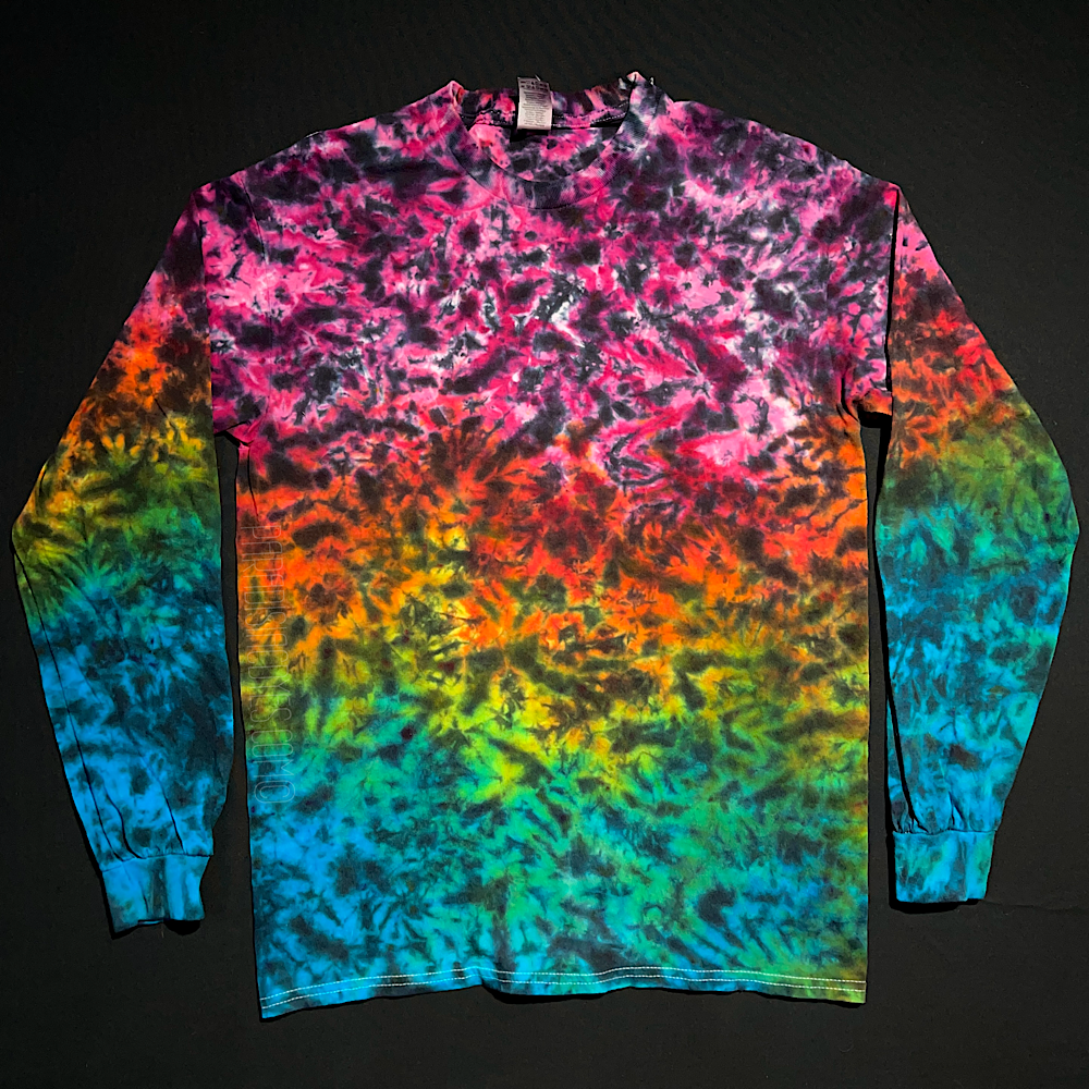 Size Medium Midnight Marbled Rainbow Long Sleeve Shirt