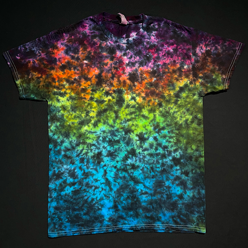 Size Medium Midnight Marbled Rainbow T-Shirt