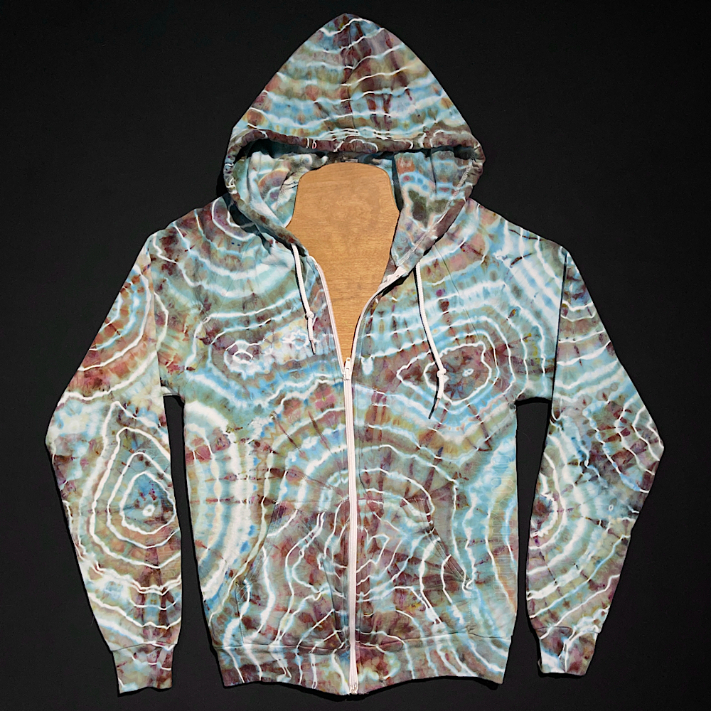 Size Small Gray Agate Geode Zip-Up Hoodie