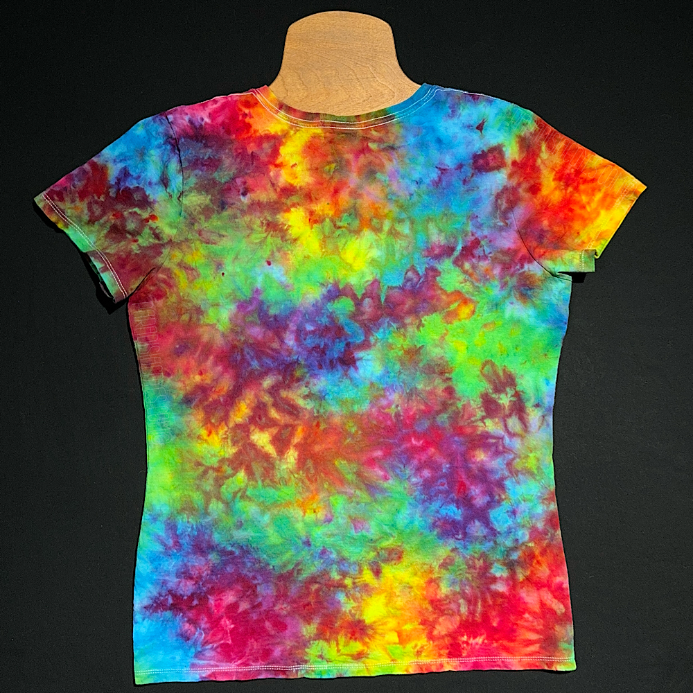 Women's XL Melted Marbled Rainbow V-Neck