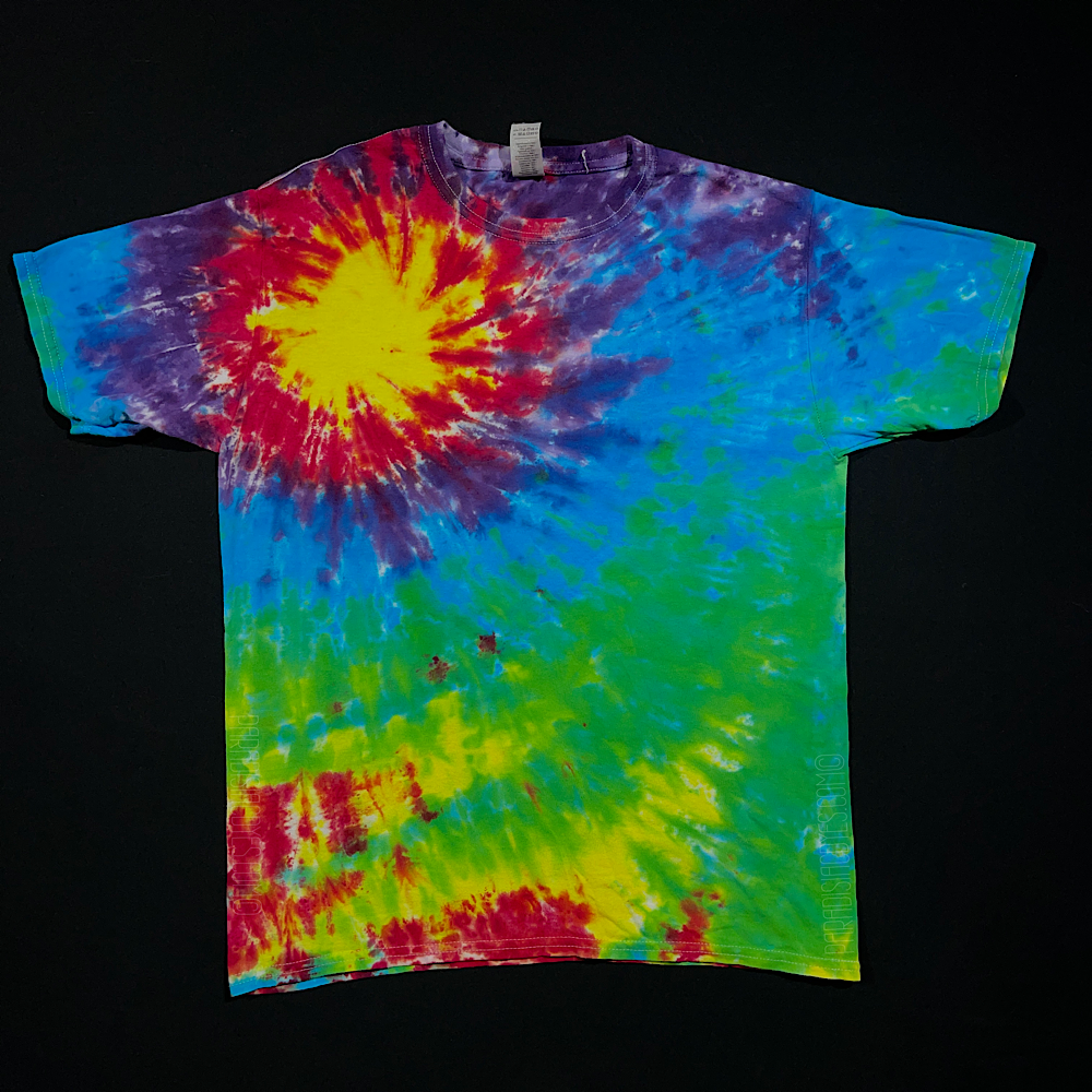 Youth XL Rainbow Sunburst Tie Dye T-Shirt