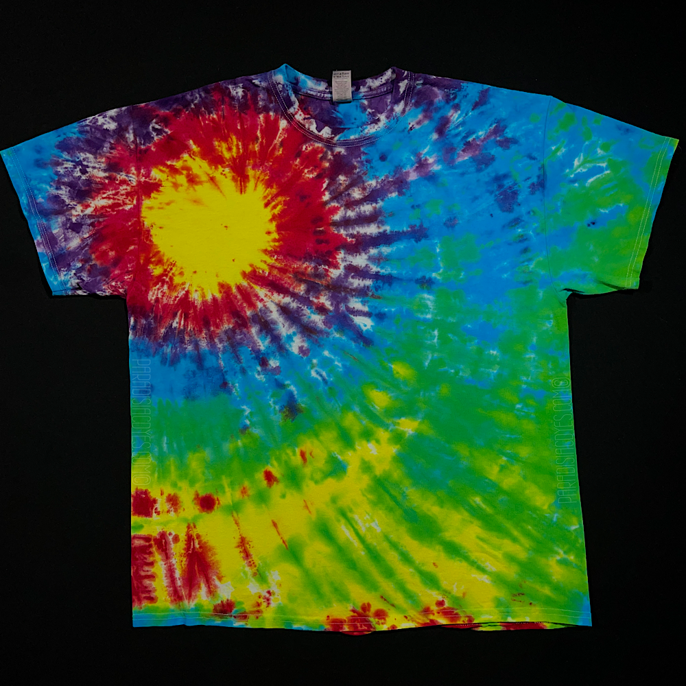 Size XL Rainbow Sunburst Tie Dye T-Shirt