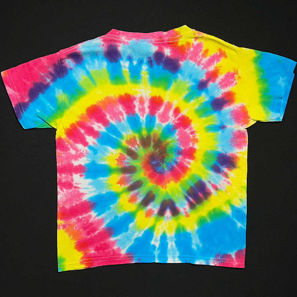 Youth XS Neon Rainbow Spiral T-Shirt