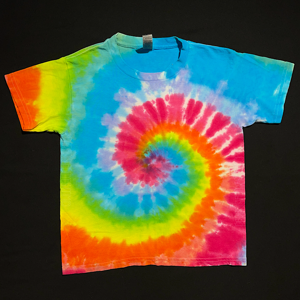 Youth XS Tropical Rainbow Spiral Tie Dye Shirt - Paradisiac